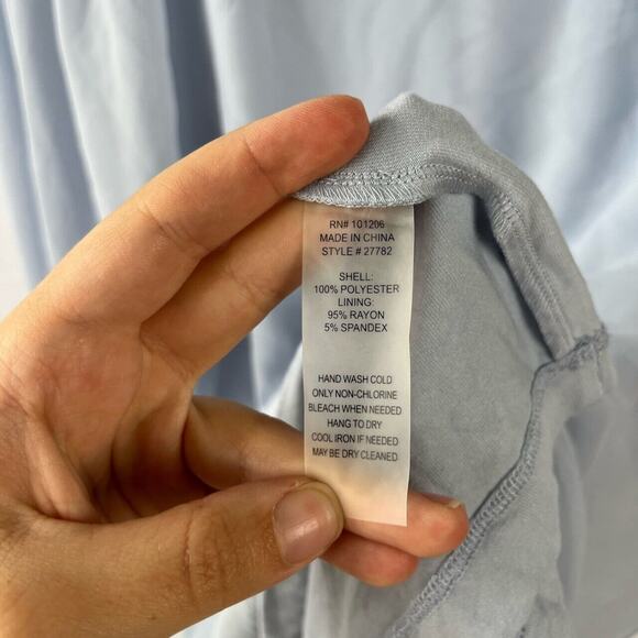 SOFT SURROUNDINGS M Tiered Poncho Overlay Top Sleeveless Tee Blouse Blue - Picture 5 of 5